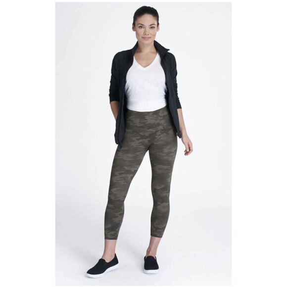 Spanx Leggings Small Camo Gray Look At Me Now Seamless Cropped - Picture 2 of 11